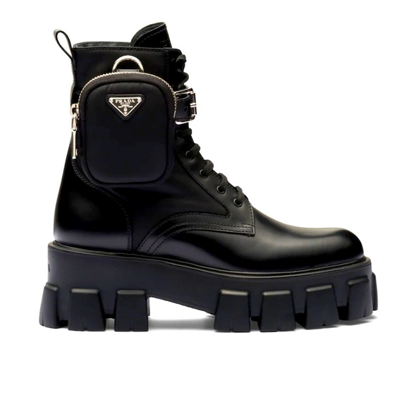 Prada boots Monolith leather and nylon fabric boots - Picture 1 of 2